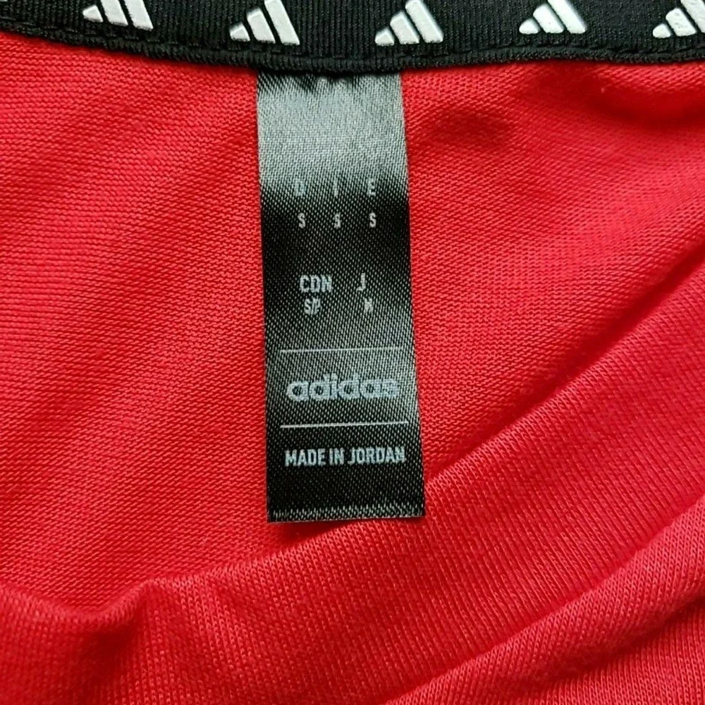 Adidas Shirt Mens Small Red TR-ES FR T Training Tee Logo Pure Ruby Top JD3382
